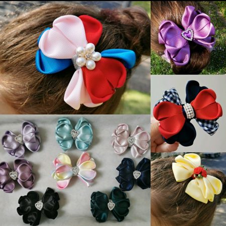 LOVE heart bow hair clip