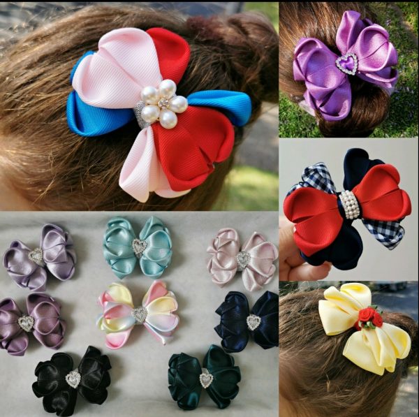 LOVE heart bow hair clip