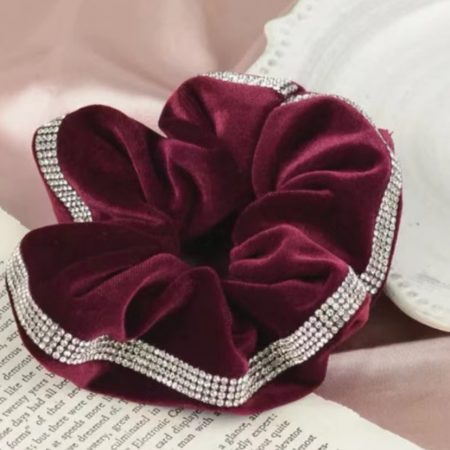 Handmade Rhinestones Velvet scrunchies