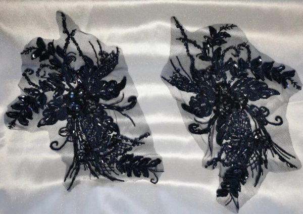 Dance costume's decoration laces - navy 2 pieces set