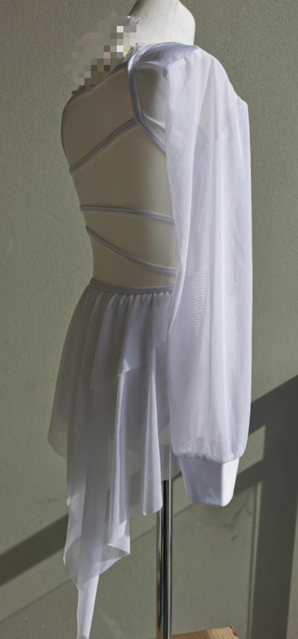 Custom design Pearl white Lyrical dance costume base, Children size 10 - Image 9