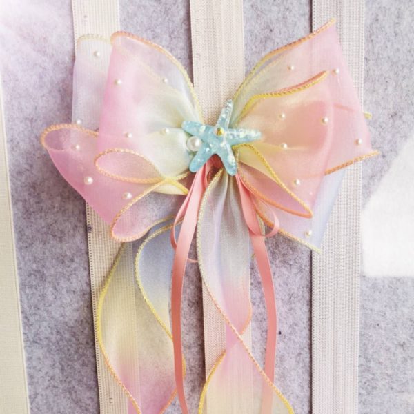 Gradient triple Organza Hair Bow hair clip - under the sea collection - Image 12