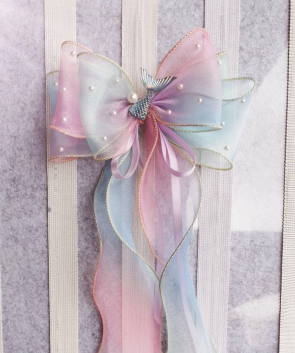 Gradient triple Organza Hair Bow hair clip - under the sea collection - Image 13
