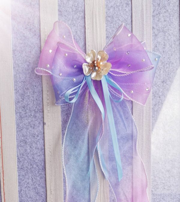 Gradient triple Organza Hair Bow hair clip - under the sea collection - Image 14