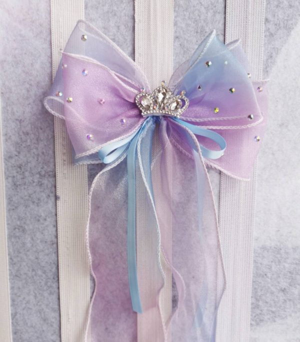 Gradient triple Organza Hair Bow hair clip - under the sea collection - Image 16