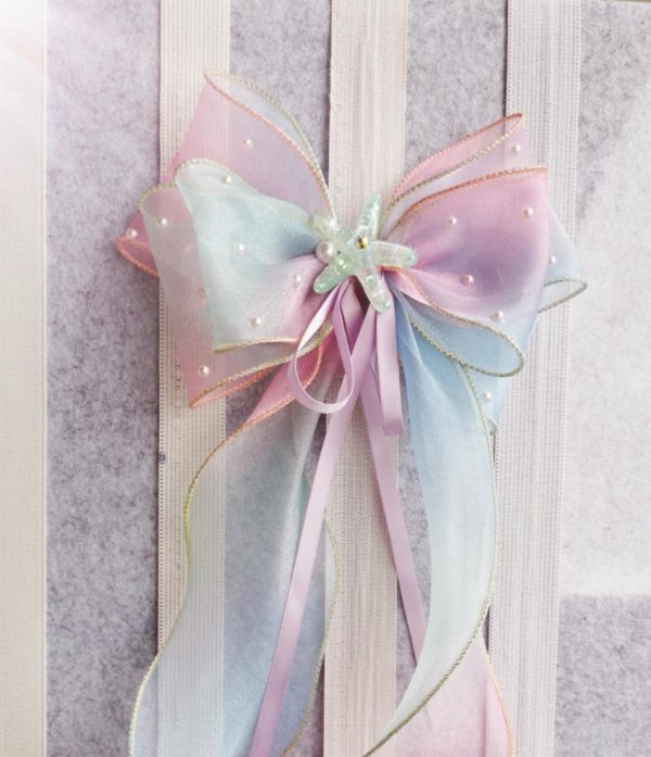 Gradient triple Organza Hair Bow hair clip - under the sea collection - Image 17