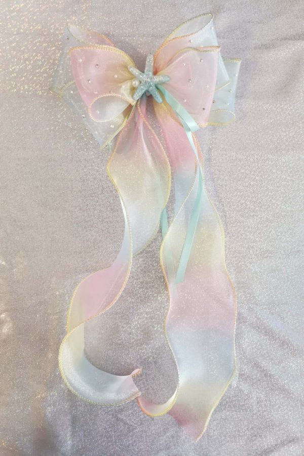 Gradient triple Organza Hair Bow hair clip - under the sea collection - Image 20