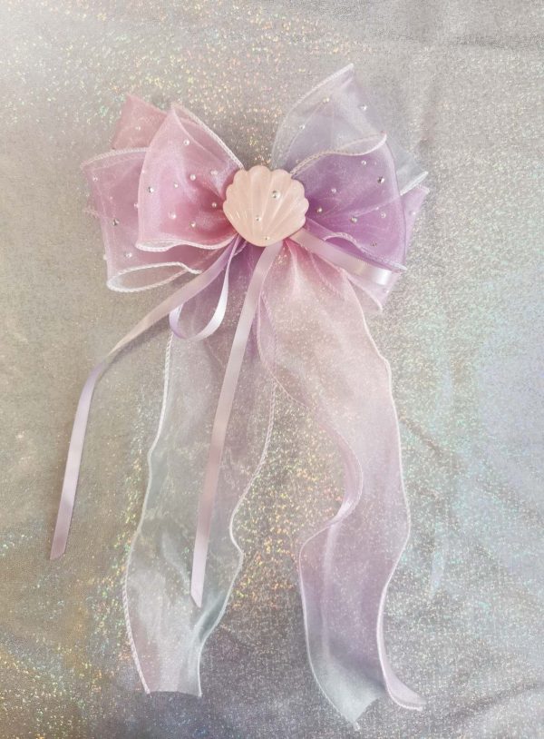 Gradient triple Organza Hair Bow hair clip - under the sea collection - Image 22