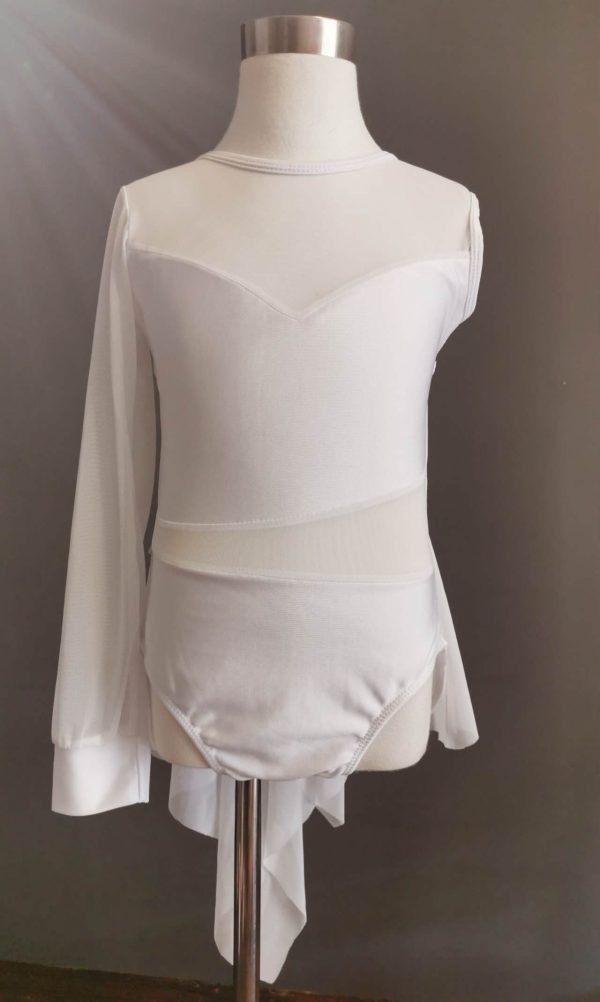 Custom design Pearl white Lyrical dance costume base, Children size 10 - Image 6