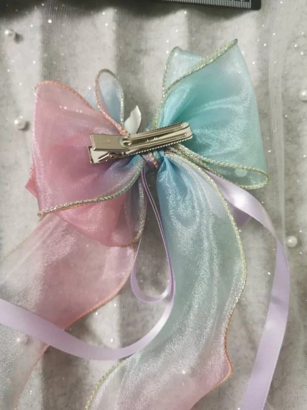 Gradient triple Organza Hair Bow hair clip - under the sea collection - Image 8