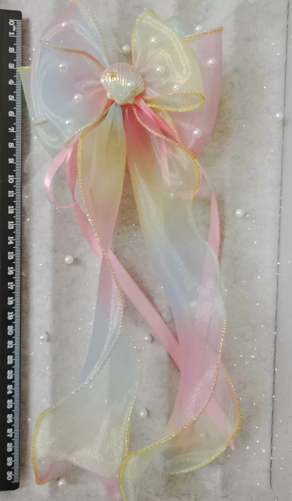 Gradient triple Organza Hair Bow hair clip - under the sea collection - Image 5