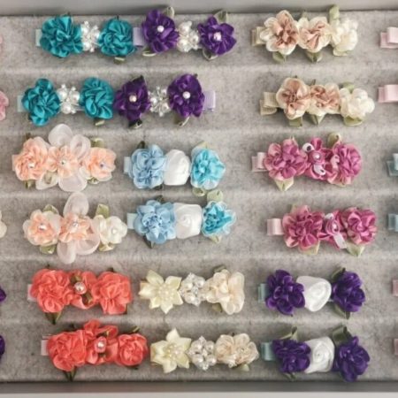 Flowers blooming hair clips collection