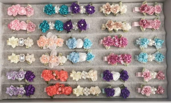 Flowers blooming hair clips collection