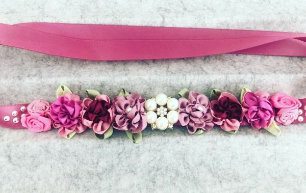Rose Pink Flowers Blooming Ballet Bun Wrap - Image 4