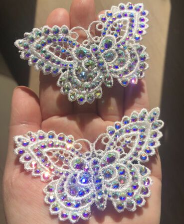Unique hand made Butterfly Hair Clip with AB rhinestones