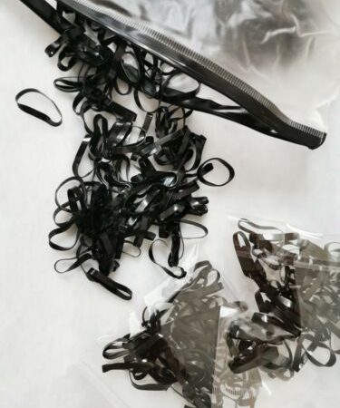 100PCS Black/Multicolours Rubber Elastic