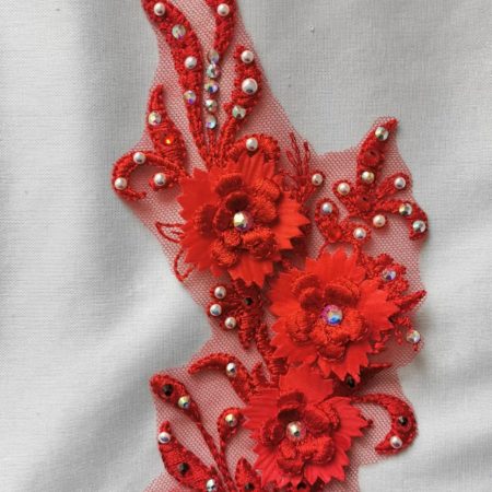 Red lace hair piece - clip