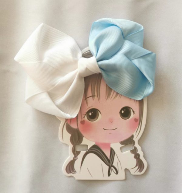 Twist Ribbon Hair bow clip - Contrasting Colours - Image 5