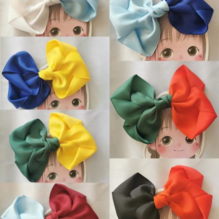 Twist Ribbon Hair bow clip - Contrasting Colours