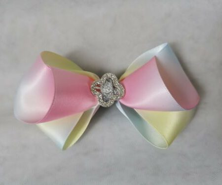 Gradient colour four-leaf clover  Hair bow clip