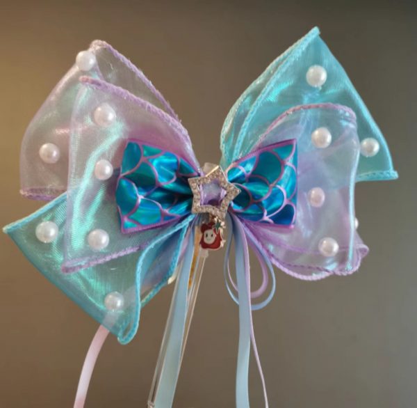 Under the sea - Mermaid pearl Organza Bows - Princess Ariel - Image 4