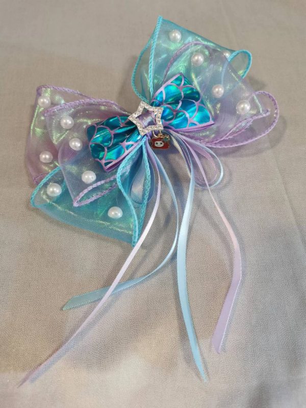 Under the sea - Mermaid pearl Organza Bows - Princess Ariel