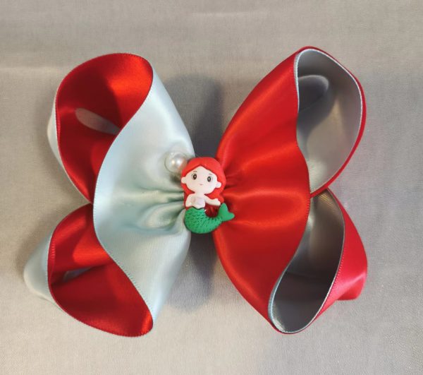 Hand made Contrasting colours Little Mermaid Ariel Bow Hair clip