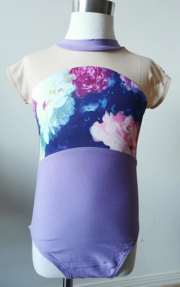 Hand made flower print Ballet leotard dance wear   - Children size 10 - Image 4