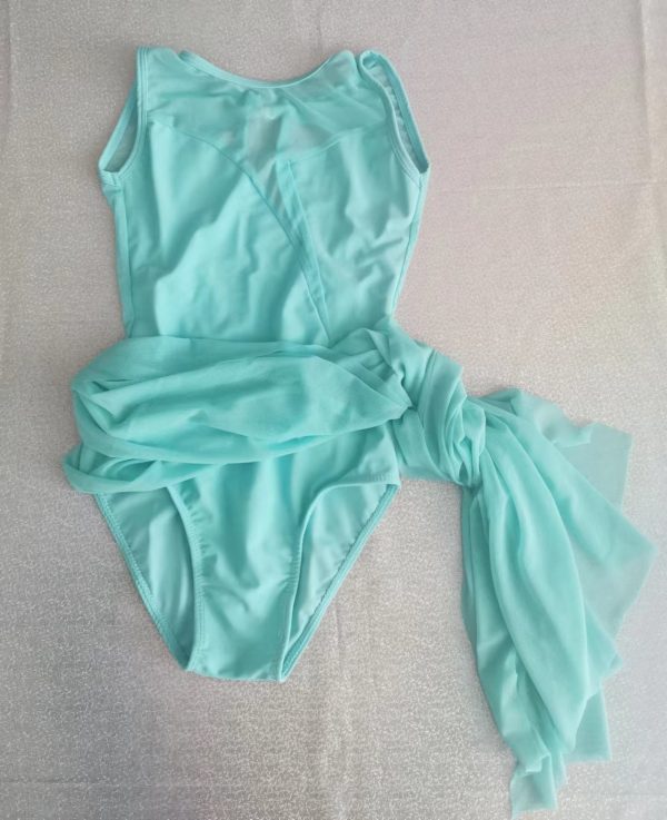 Custom design Tiffany Blue  Lyrical dance costume base , 2 pieces set - Children size 6 - Image 10