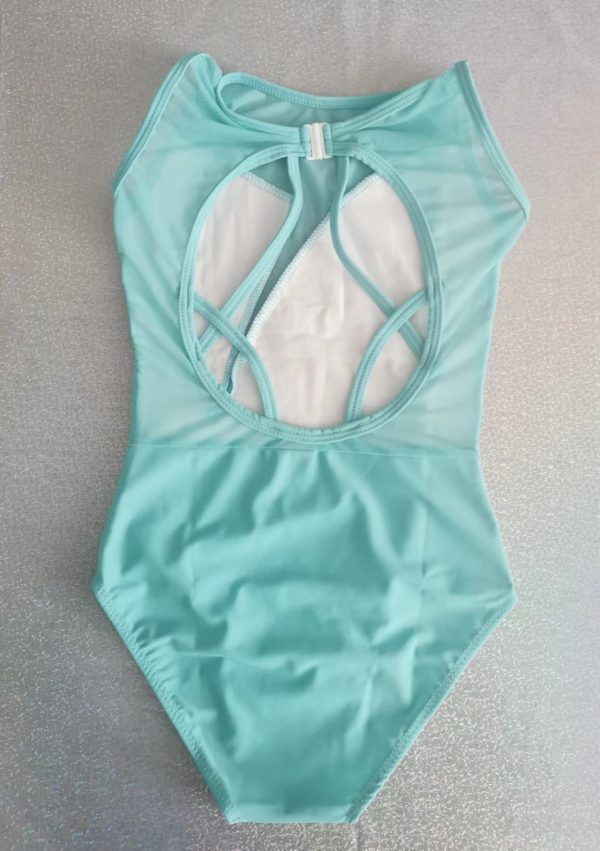 Custom design Tiffany Blue  Lyrical dance costume base , 2 pieces set - Children size 6 - Image 5