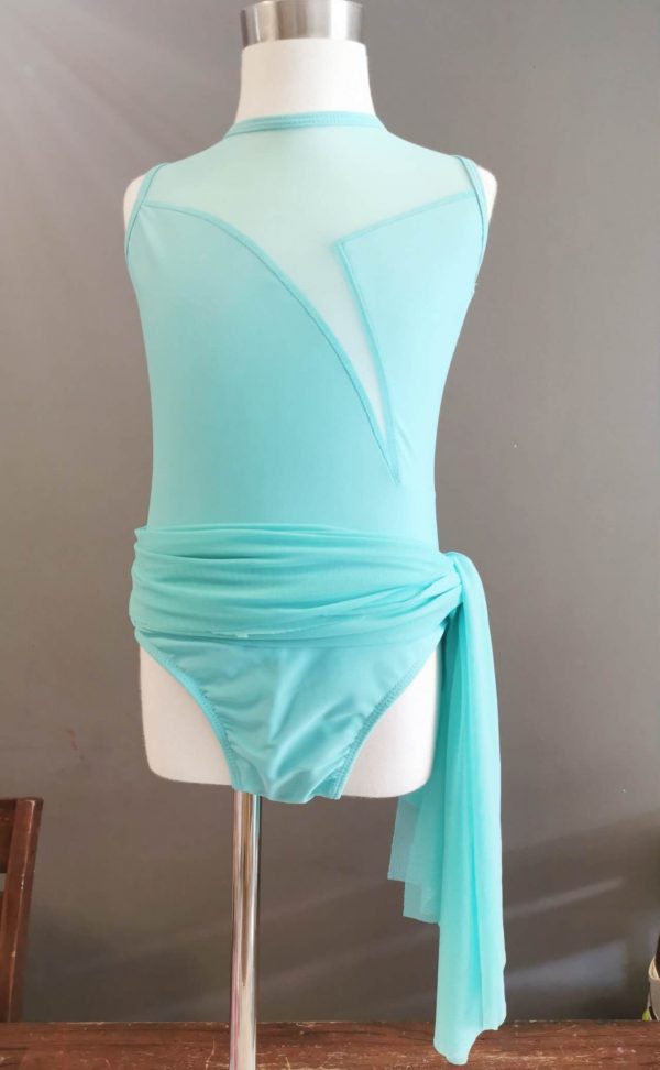 Custom design Tiffany Blue  Lyrical dance costume base , 2 pieces set - Children size 6 - Image 3