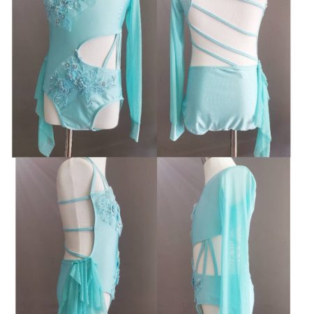 Costume base Stunning Blue Lyrical dance costume base, Children size 8-10