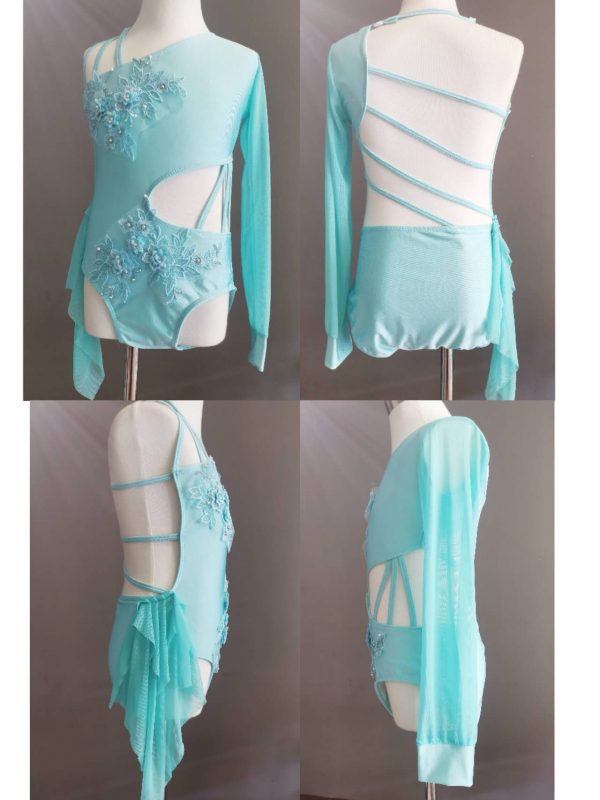 Costume base Stunning Blue Lyrical dance costume base, Children size 8-10