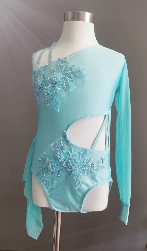 Costume base Stunning Blue Lyrical dance costume base, Children size 8-10 - Image 3