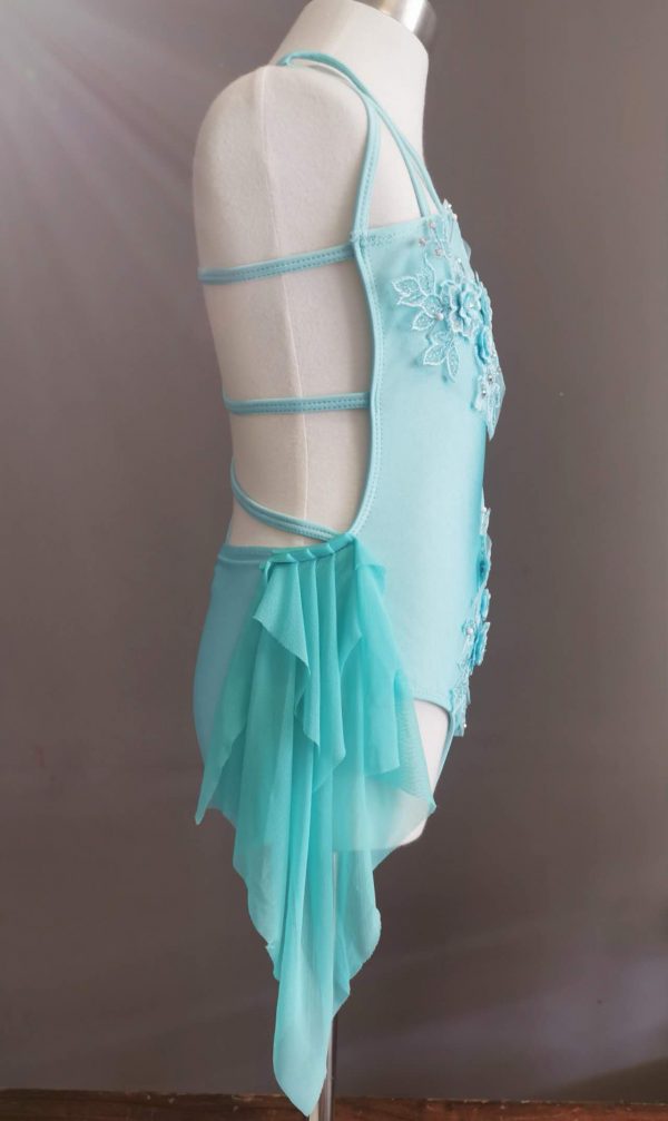Costume base Stunning Blue Lyrical dance costume base, Children size 8-10 - Image 5