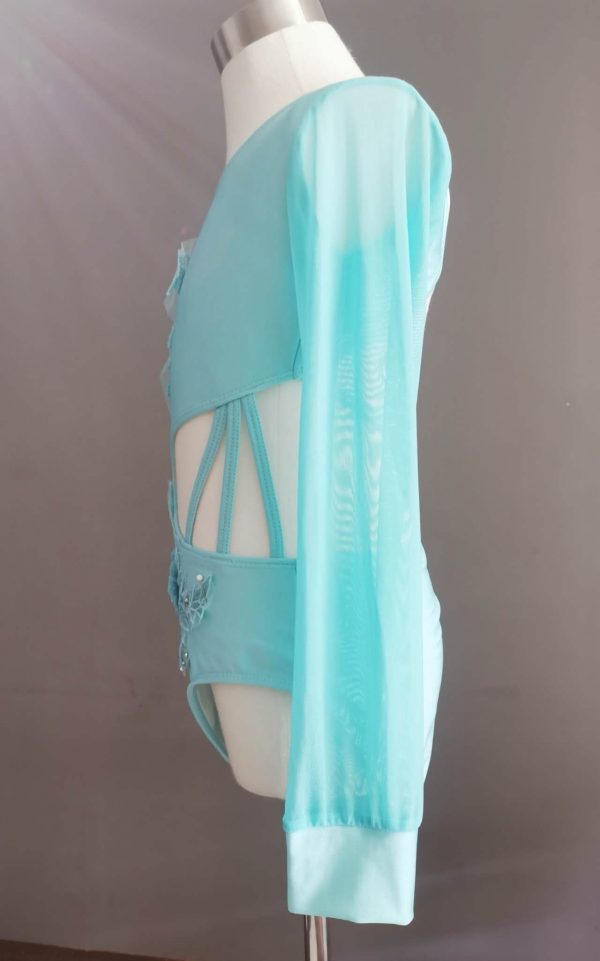 Costume base Stunning Blue Lyrical dance costume base, Children size 8-10 - Image 4