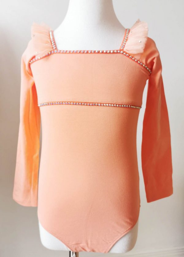 Orange leotard + TUTU two pieces set+bun wrap, Children size 6 and 8 - Image 9