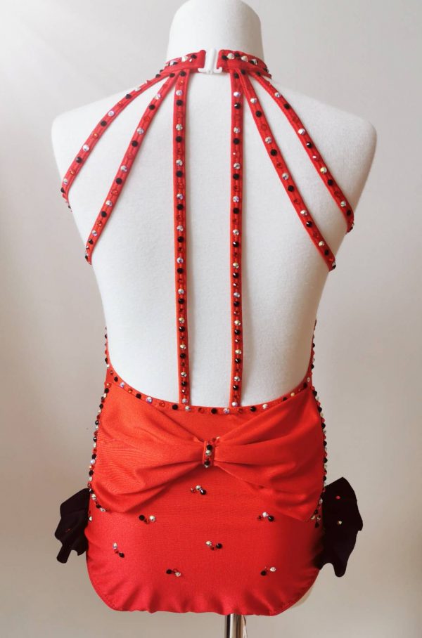 Custom made High finished Jazz dance costume - red/black colour - Image 4