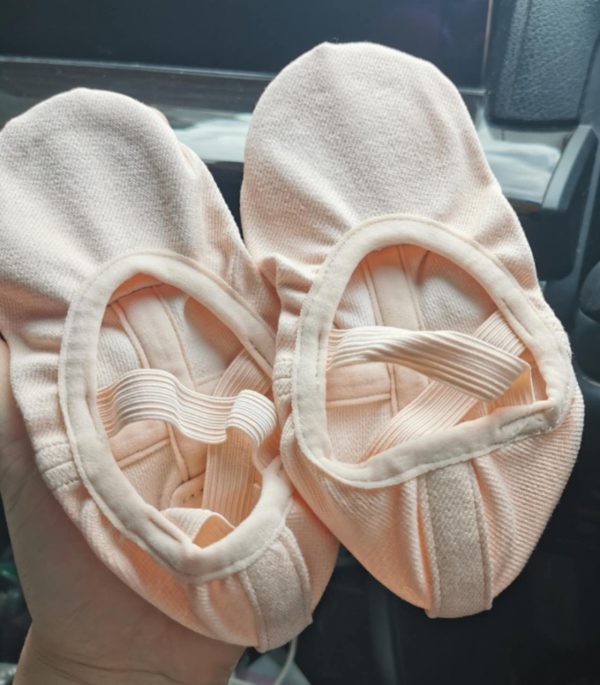 Children's Elastic Canvas Split-Sole ballet shoe (Ballet pink) - Image 6