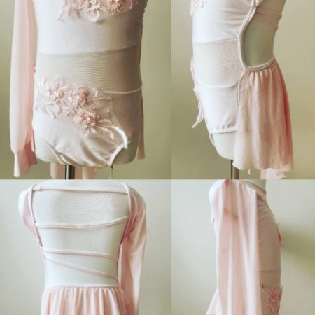 Custom design Baby pink Lyrical dance costume base with one sleeve - Children size 8