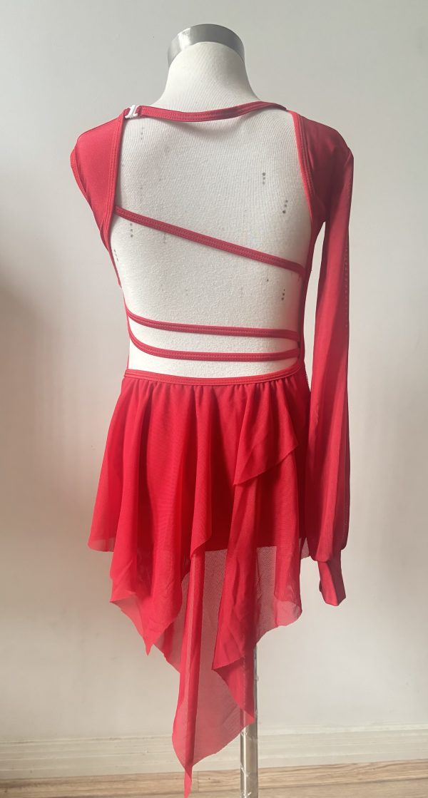 Costume base Stunning Red Lyrical dance costume base, +two piece of the laces - Image 4