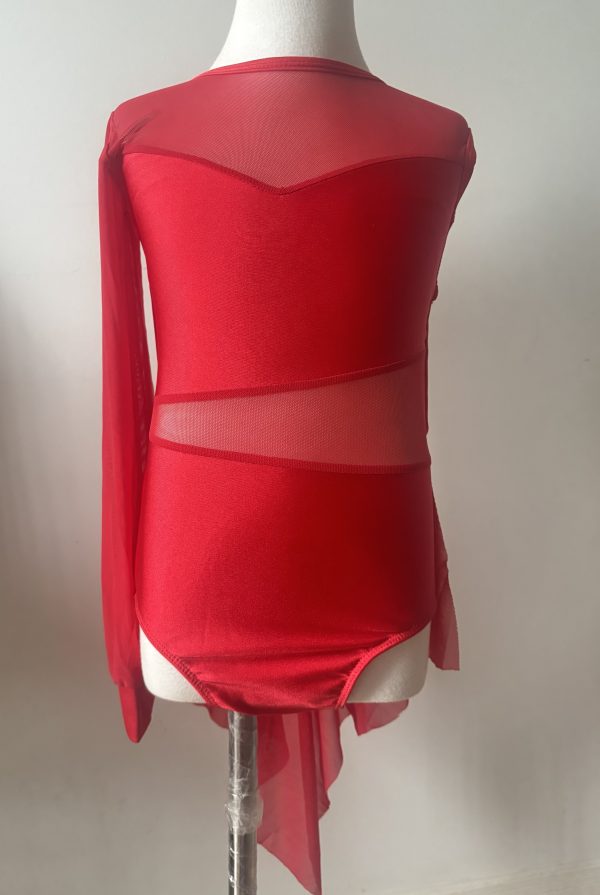 Costume base Stunning Red Lyrical dance costume base, +two piece of the laces - Image 3