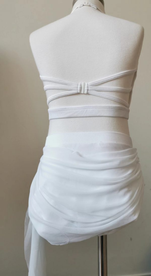 Costume base Stunning pearl white Lyrical dance costume base-two piece set, Children size 10 - Image 5