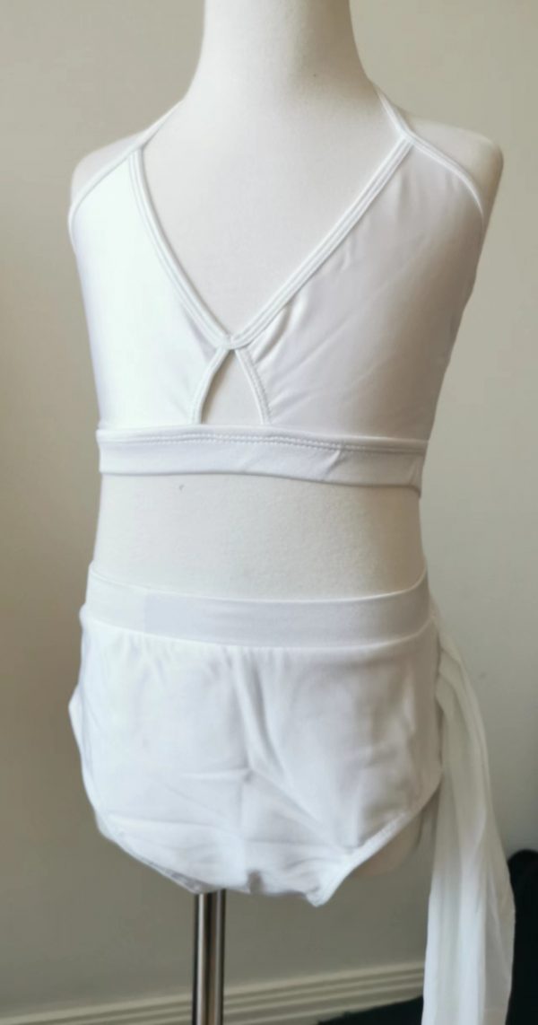 Costume base Stunning pearl white Lyrical dance costume base-two piece set, Children size 10 - Image 8