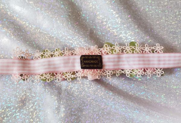 Beautiful Handmade Pink Flowers Blooming on the lace Ballet Bun Wrap - Image 5