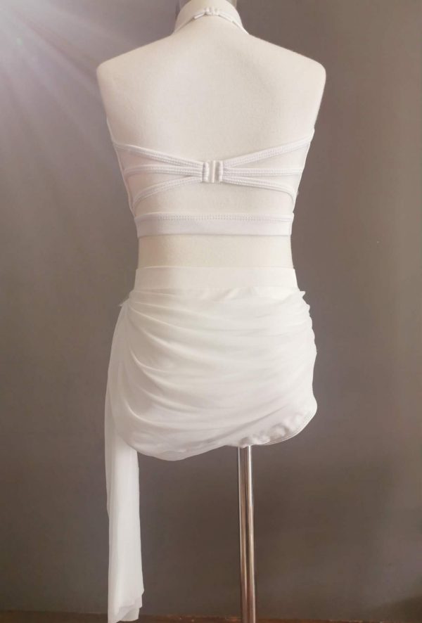 Costume base Stunning pearl white Lyrical dance costume base-two piece set, Children size 10 - Image 4