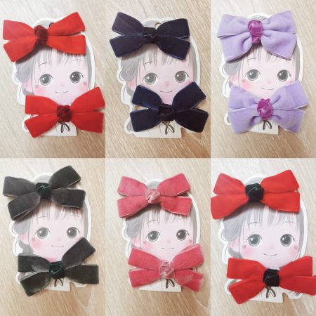 High quality handmade velvet Hair bow clips