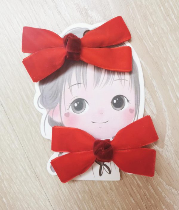 High quality handmade velvet Hair bow clips - Image 3