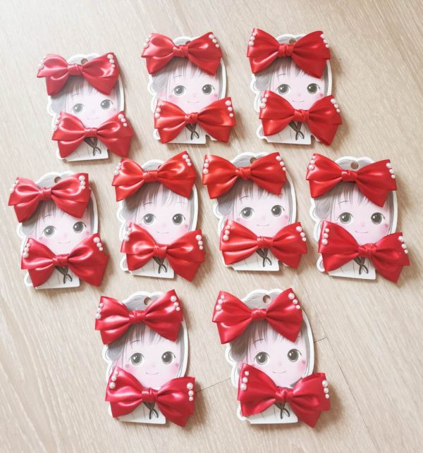 Christmas edition ! handmade Christmas red Hair bow clips - Image 2