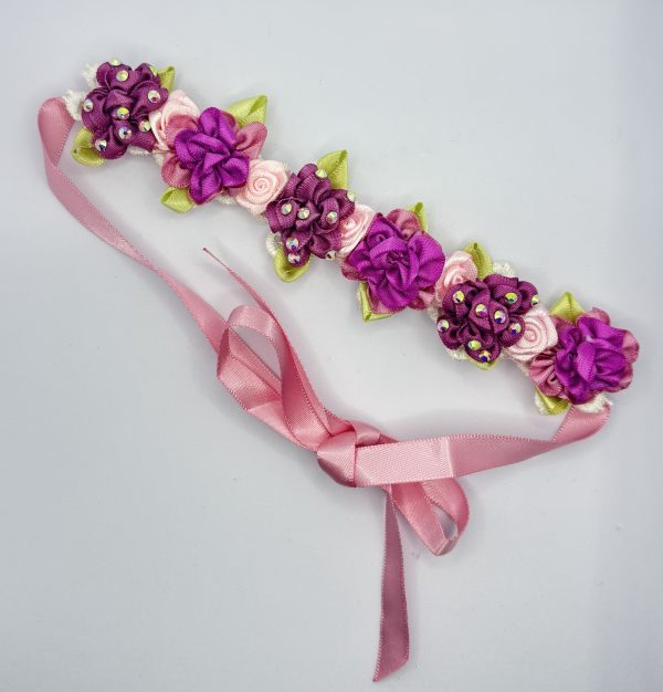 Beautiful Handmade mixed of flowers blooming Ballet bun wrap